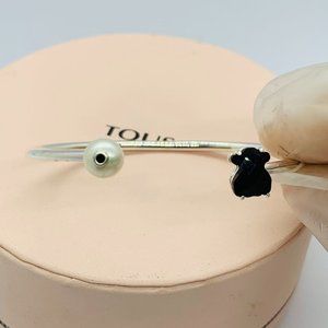 Tous Silver Erma Bracelet with Onyx, Pearl and Spinel Women Bracelet Jewelry